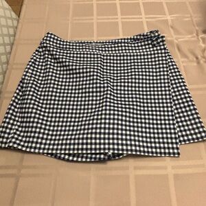 ILM Navy and White Checkered Skirt